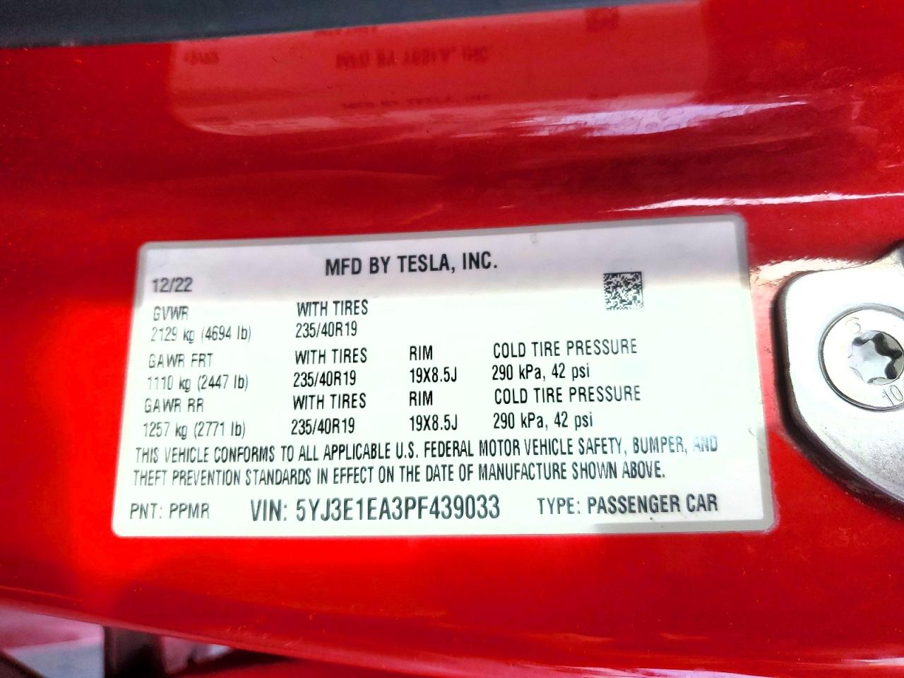 2023 TESLA MODEL 3 photo 12
