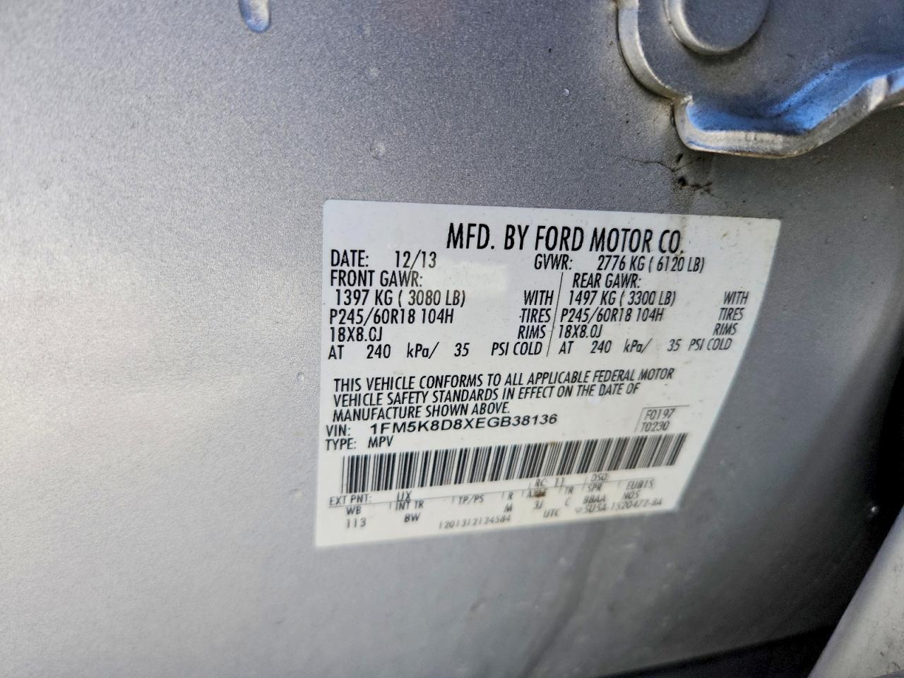 2014 FORD EXPLORER XLT photo 13