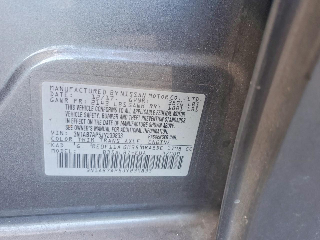 2018 NISSAN SENTRA S photo 12