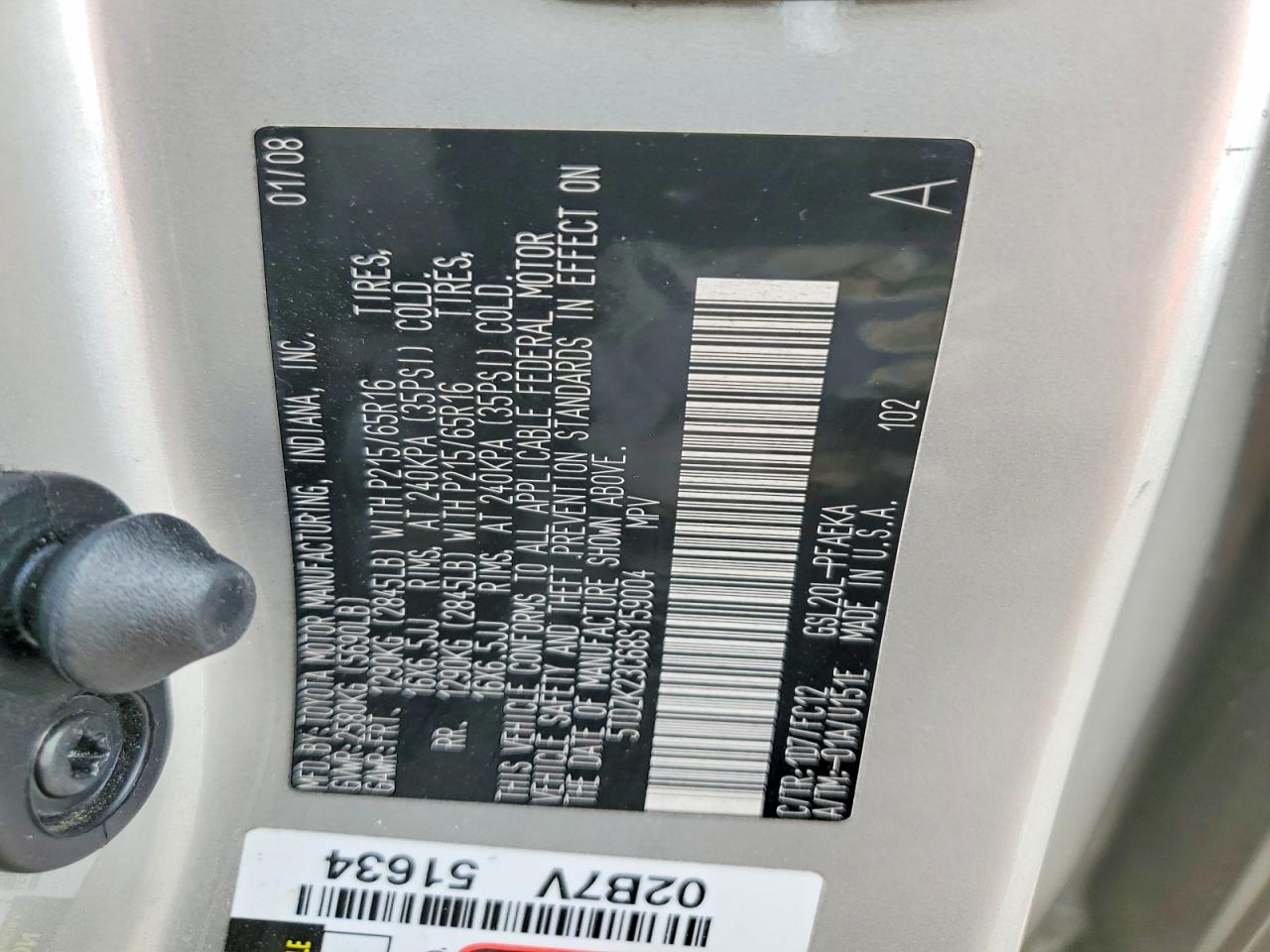 2008 TOYOTA SIENNA CE photo 14
