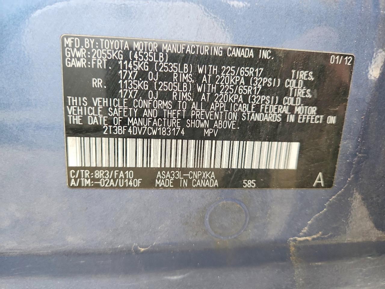 2012 TOYOTA RAV4 photo 13