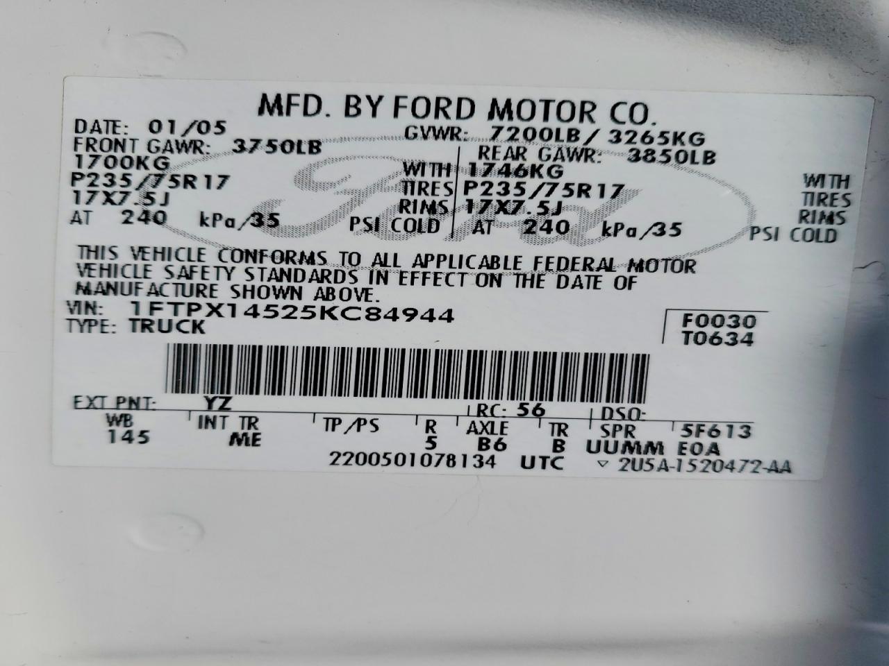 2005 FORD F150 photo 13