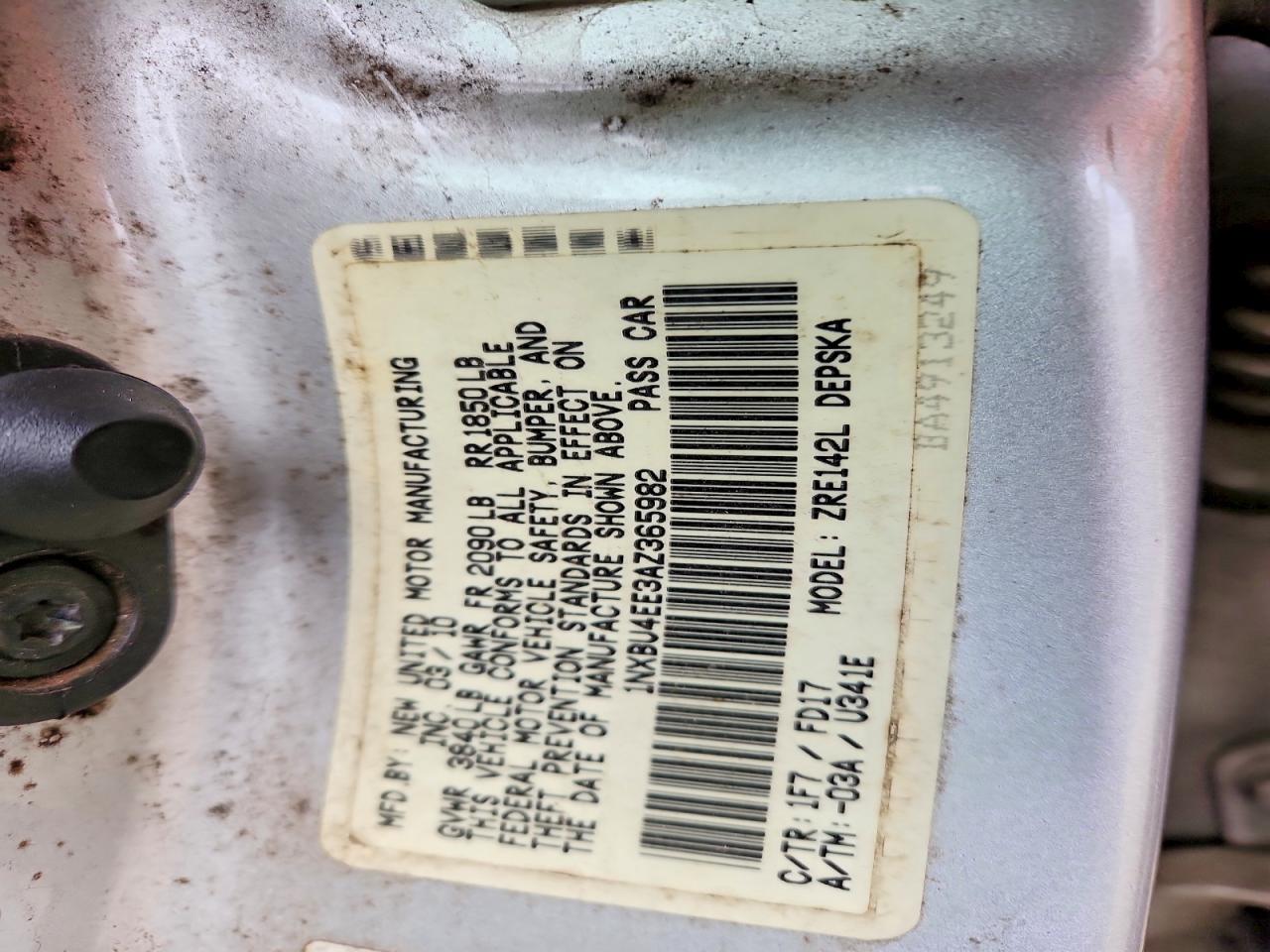 2010 TOYOTA COROLLA BASE photo 12