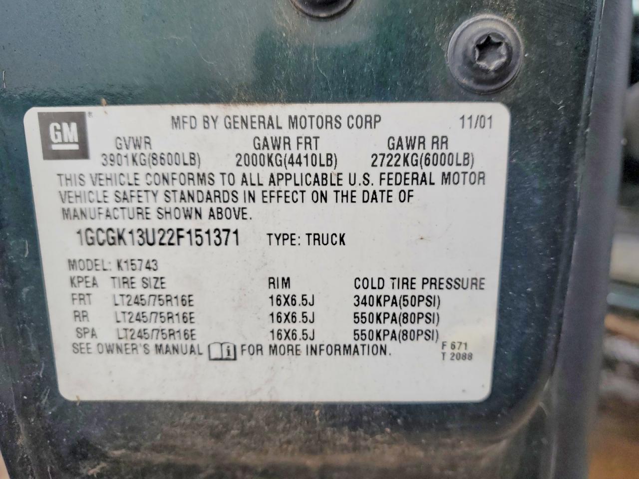 2002 CHEVROLET SILVERADO K1500 HEAVY DUTY photo 12