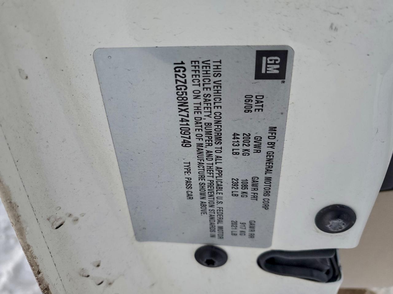 2007 PONTIAC G6 BASE photo 12