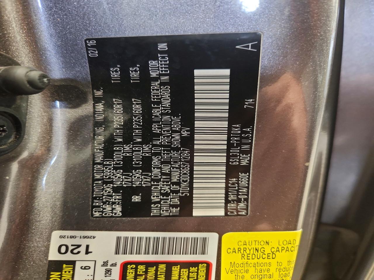 2016 TOYOTA SIENNA XLE photo 13