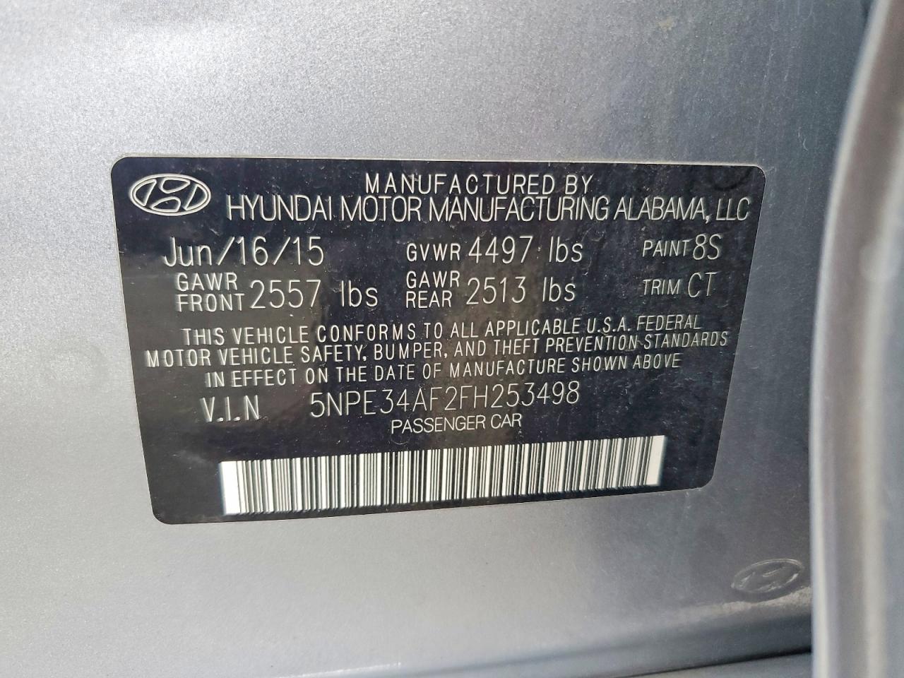 2015 HYUNDAI SONATA SPORT photo 12
