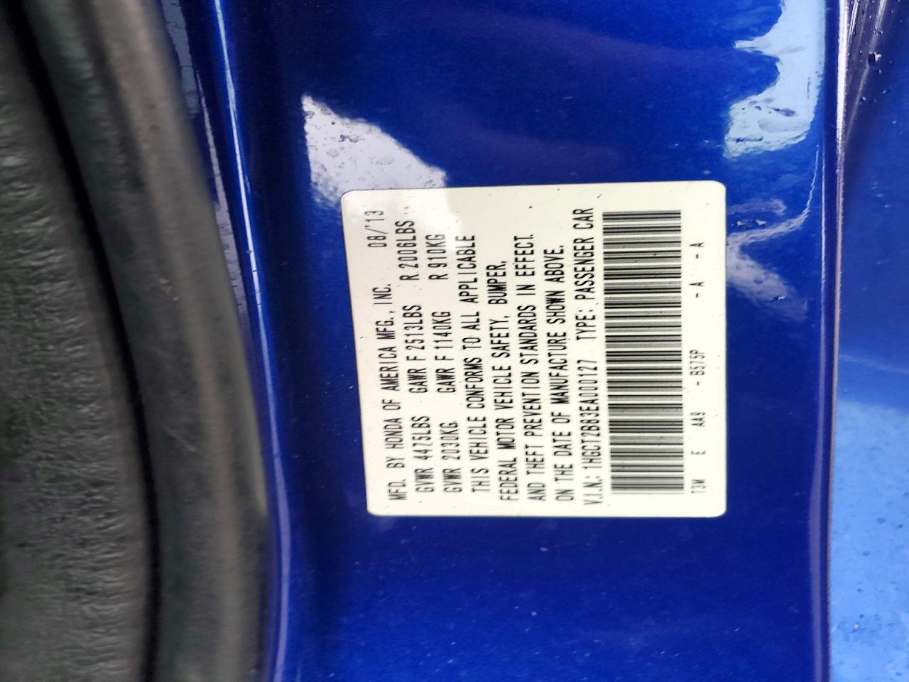 2014 HONDA ACCORD EXL photo 12