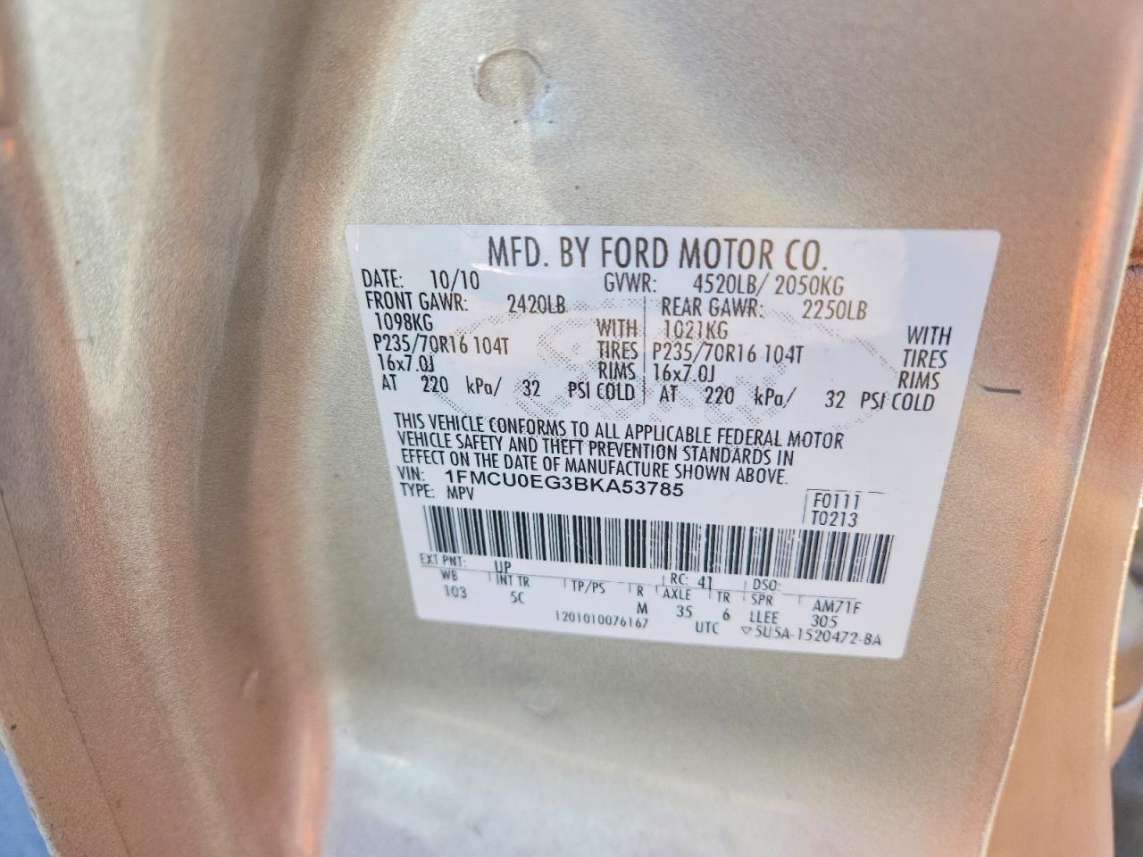 2011 FORD ESCAPE LIMITED photo 13