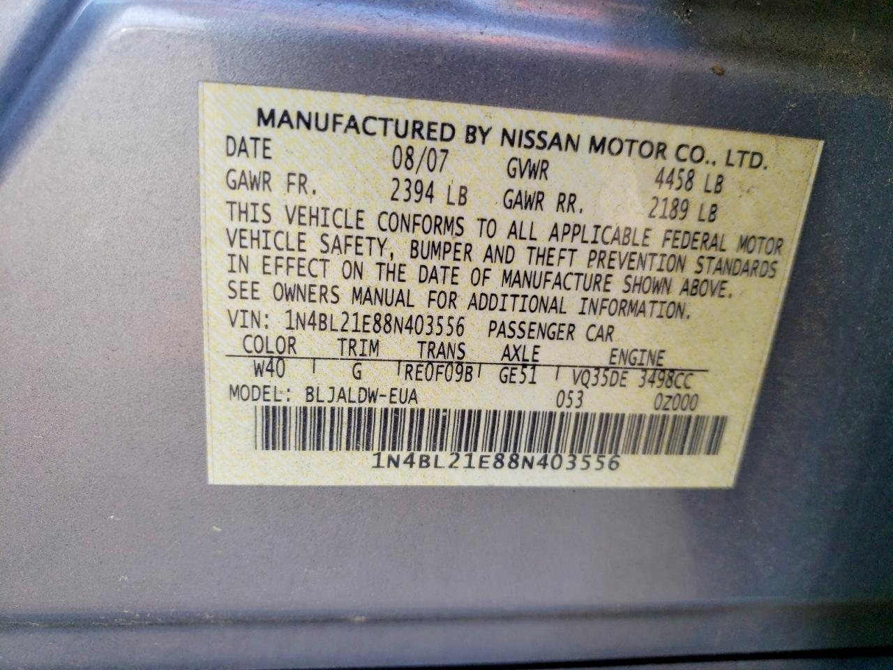 2008 NISSAN ALTIMA 3.5SE photo 12