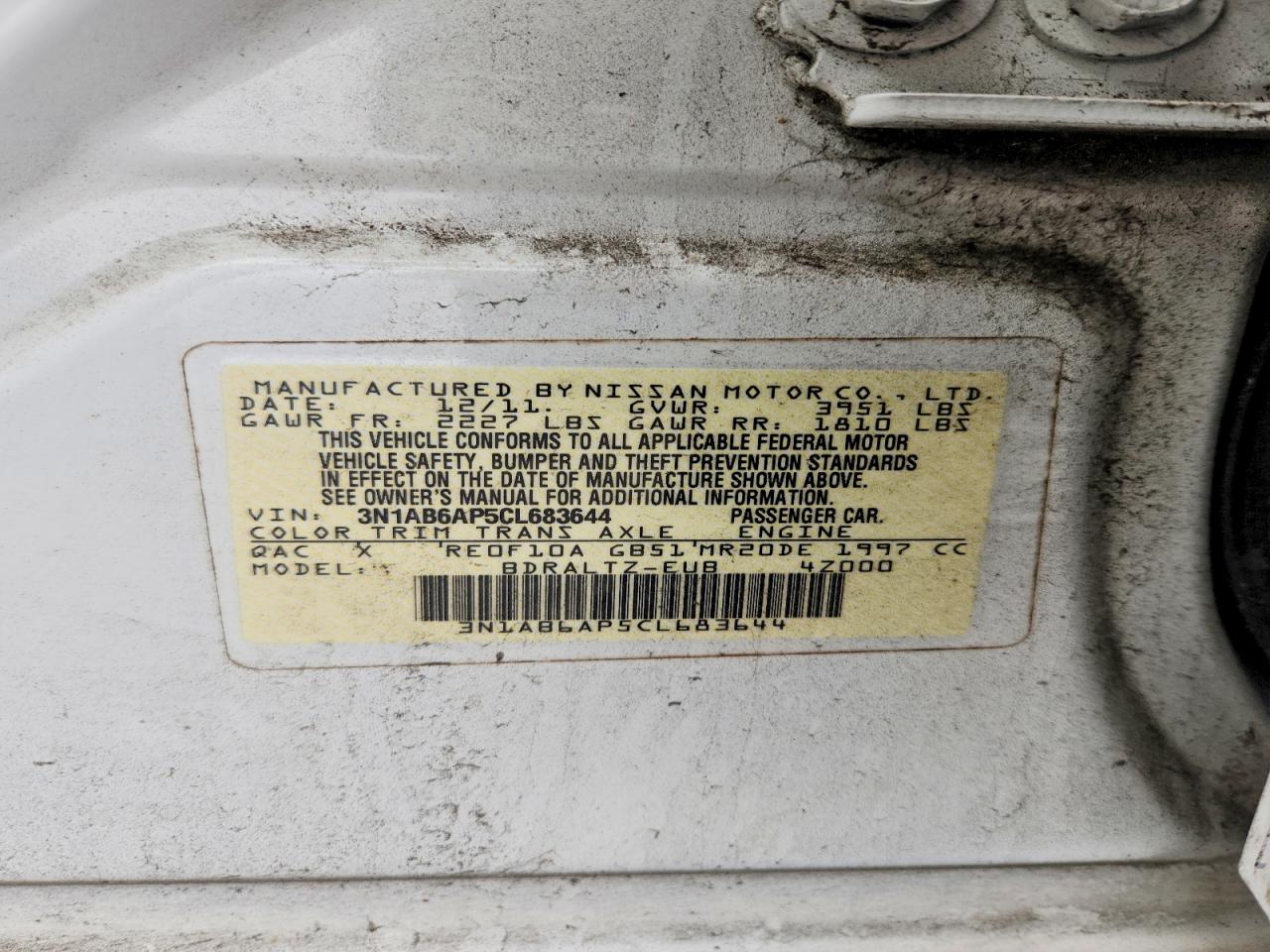 2012 NISSAN SENTRA 2.0 photo 12