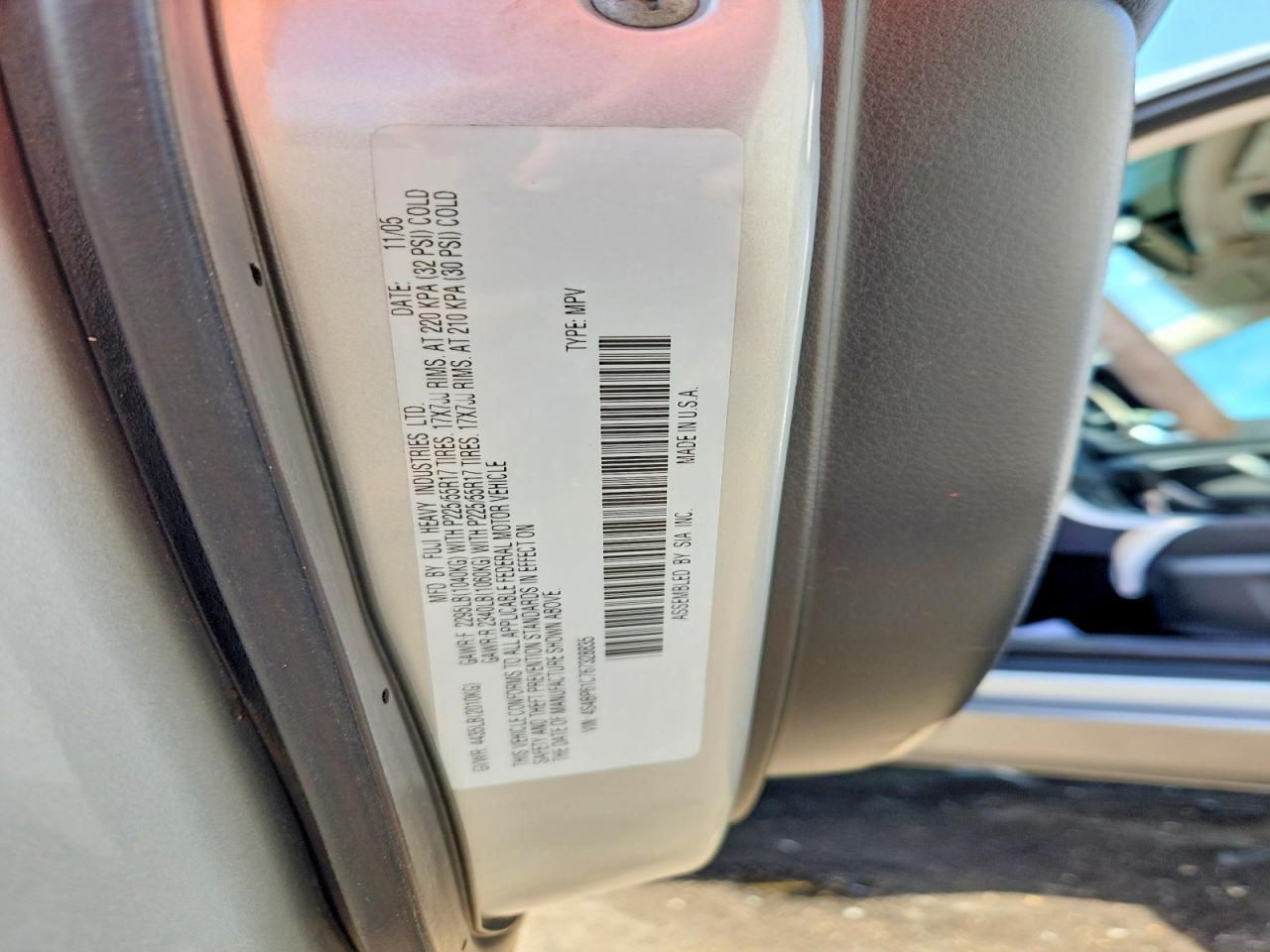 2006 SUBARU LEGACY OUTBACK 2.5I photo 12