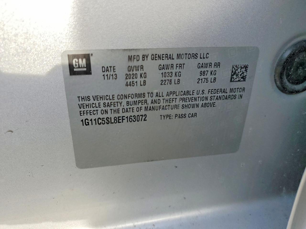 2014 CHEVROLET MALIBU 1LT photo 12