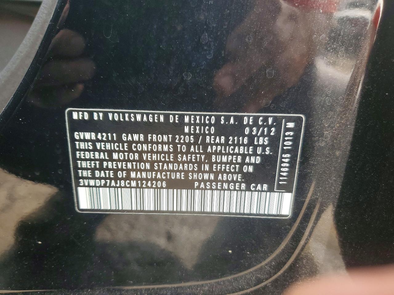 2012 VOLKSWAGEN JETTA SE photo 12