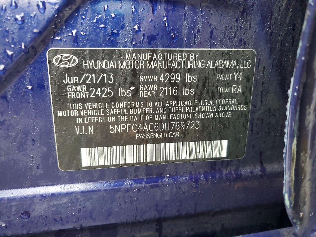 2013 HYUNDAI SONATA SE photo 12
