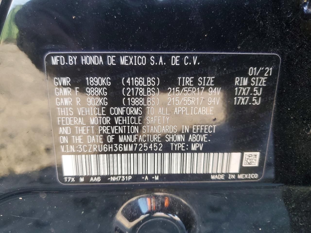 2021 HONDA HR-V LX photo 12