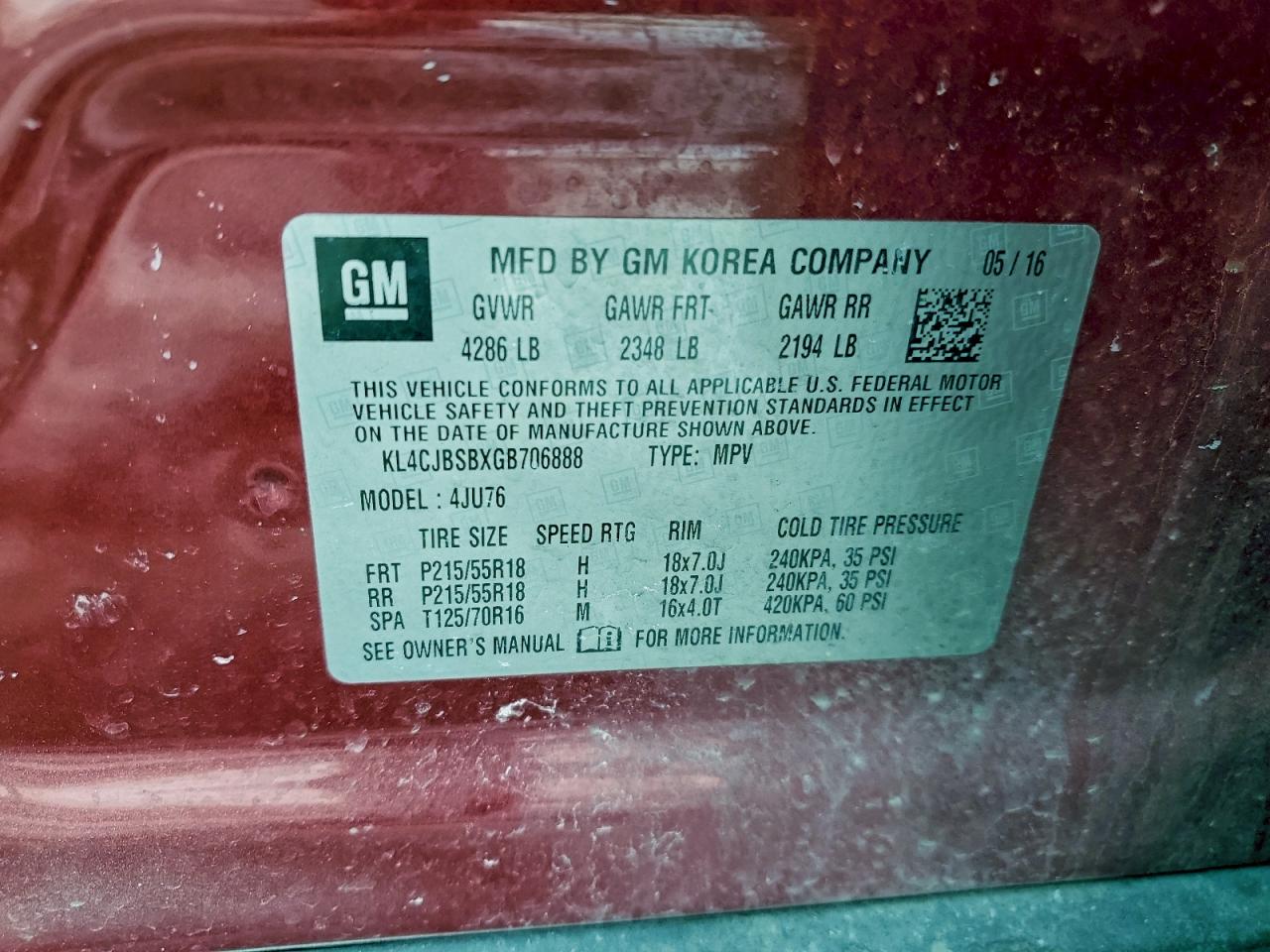 2016 BUICK ENCORE CONVENIENCE photo 37