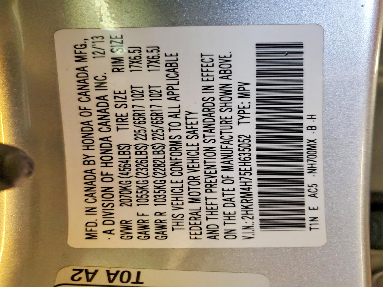 2014 HONDA CR-V EXL photo 40