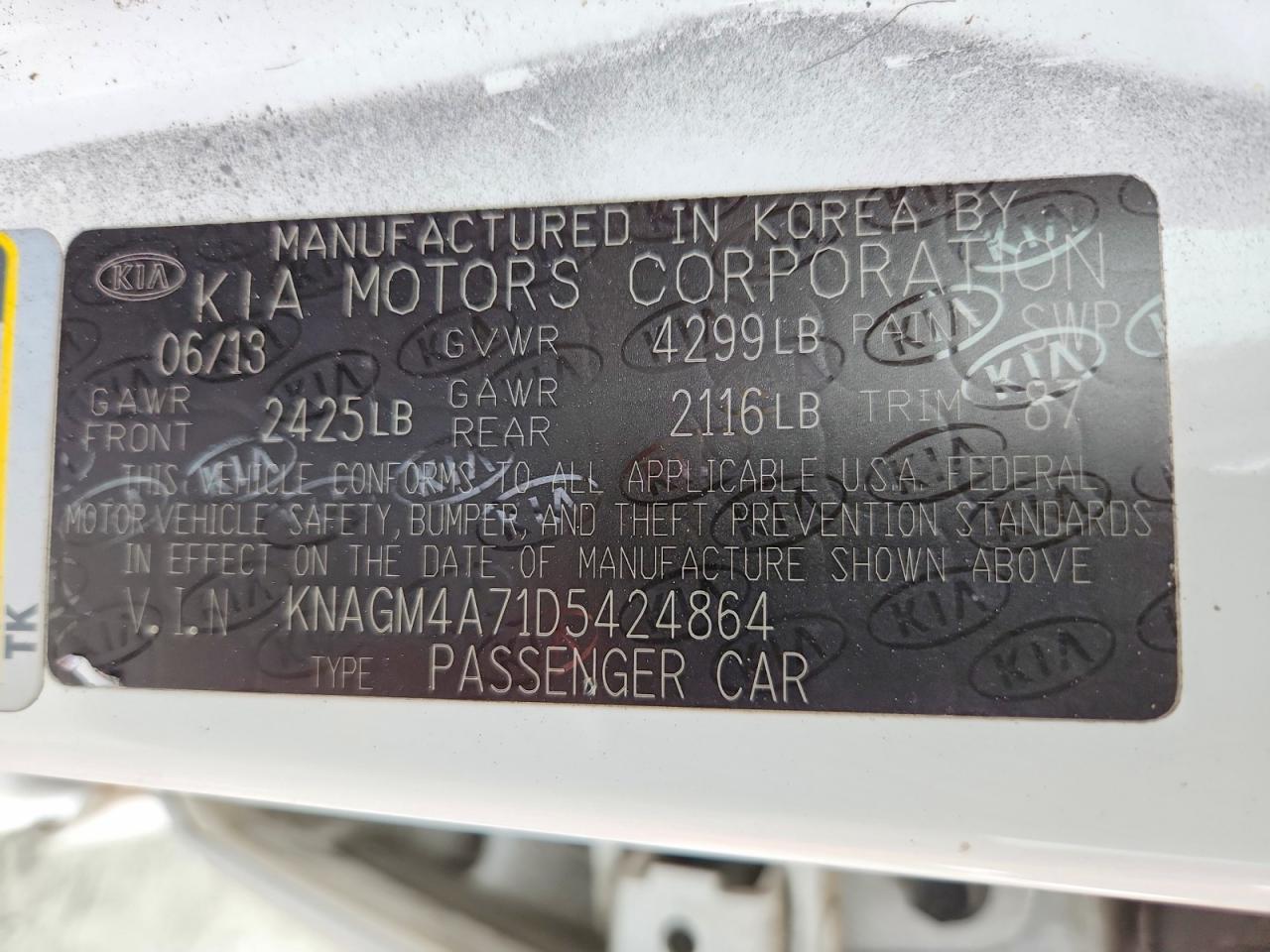 2013 KIA OPTIMA LX photo 12