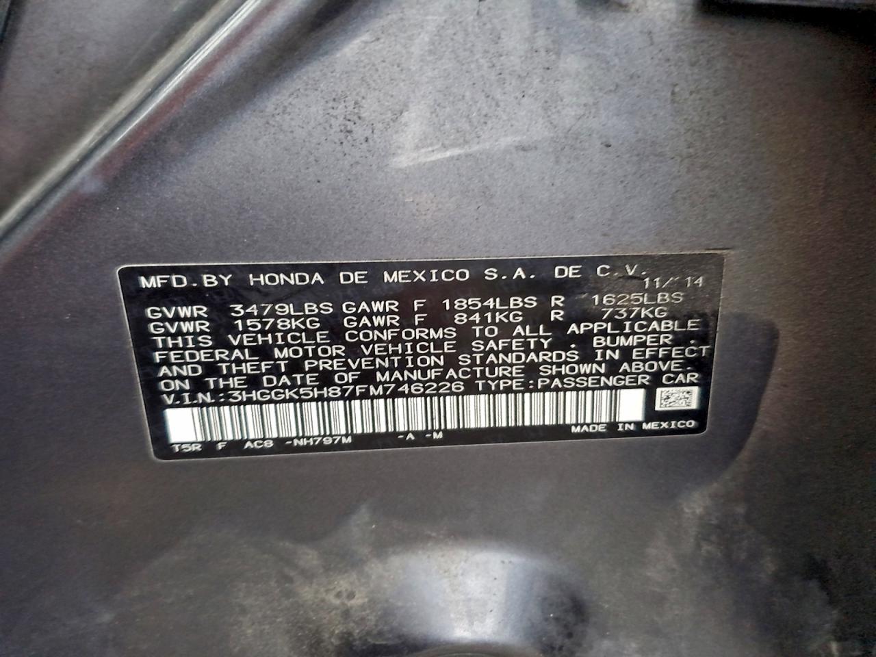 2015 HONDA FIT EX photo 12