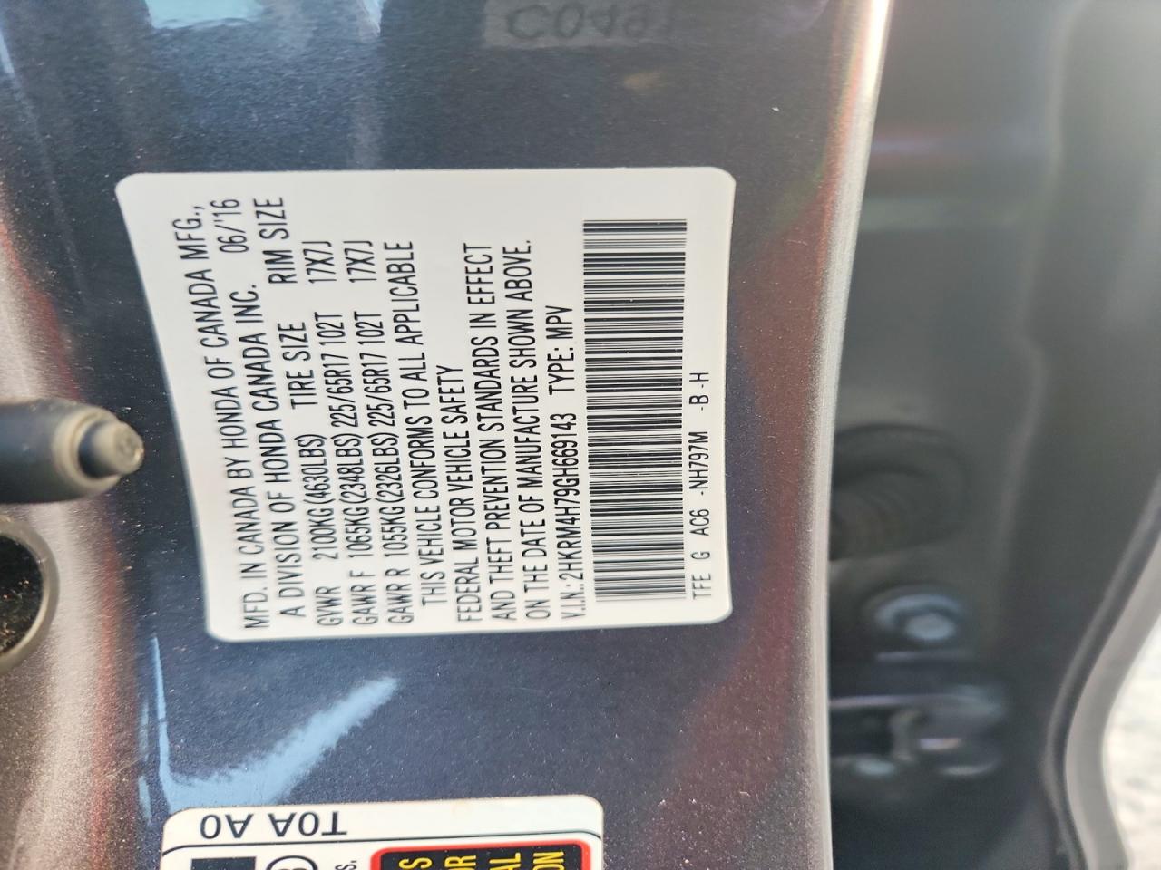 2016 HONDA CR-V EXL photo 13