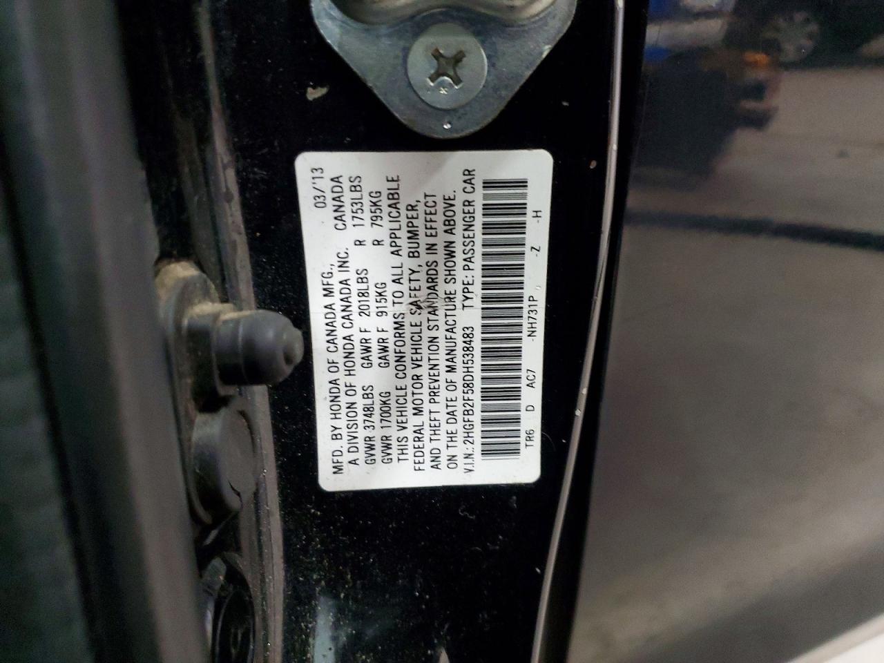2013 HONDA CIVIC LX photo 12