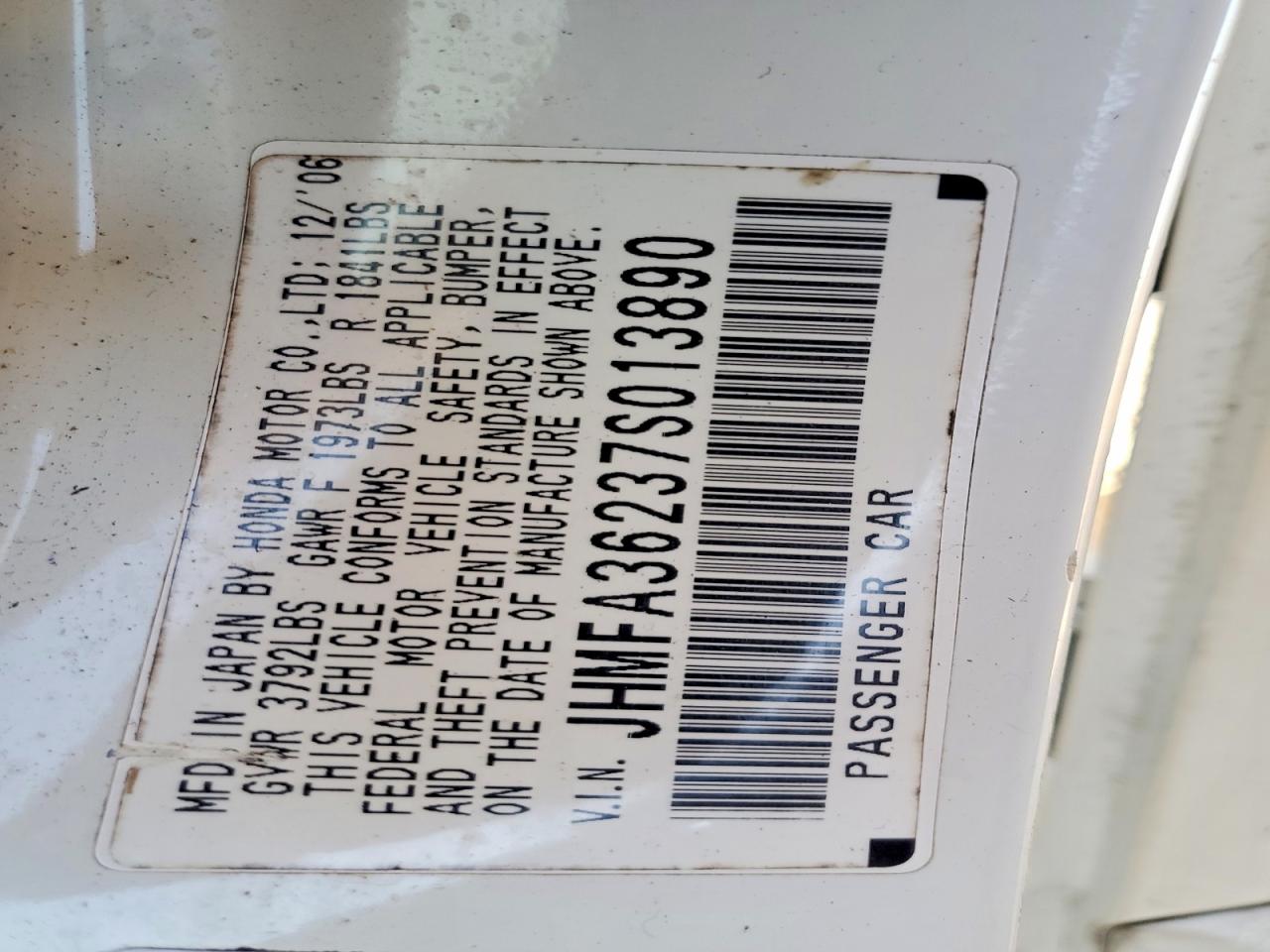 2007 HONDA CIVIC HYBRID photo 13