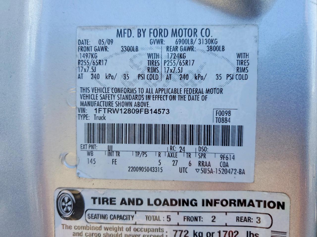 2009 FORD F150 SUPERCREW photo 12