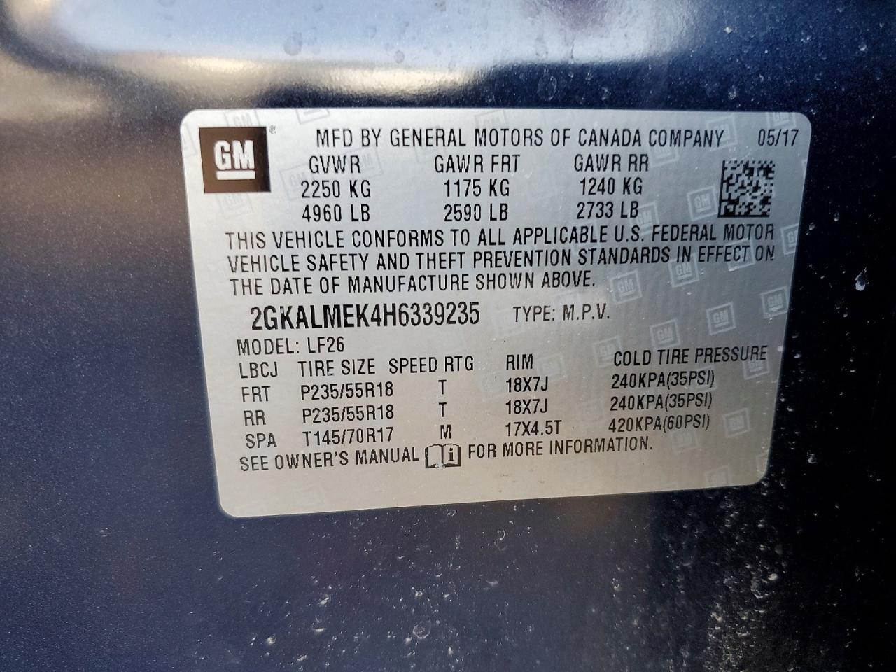 2017 GMC TERRAIN SLE photo 13