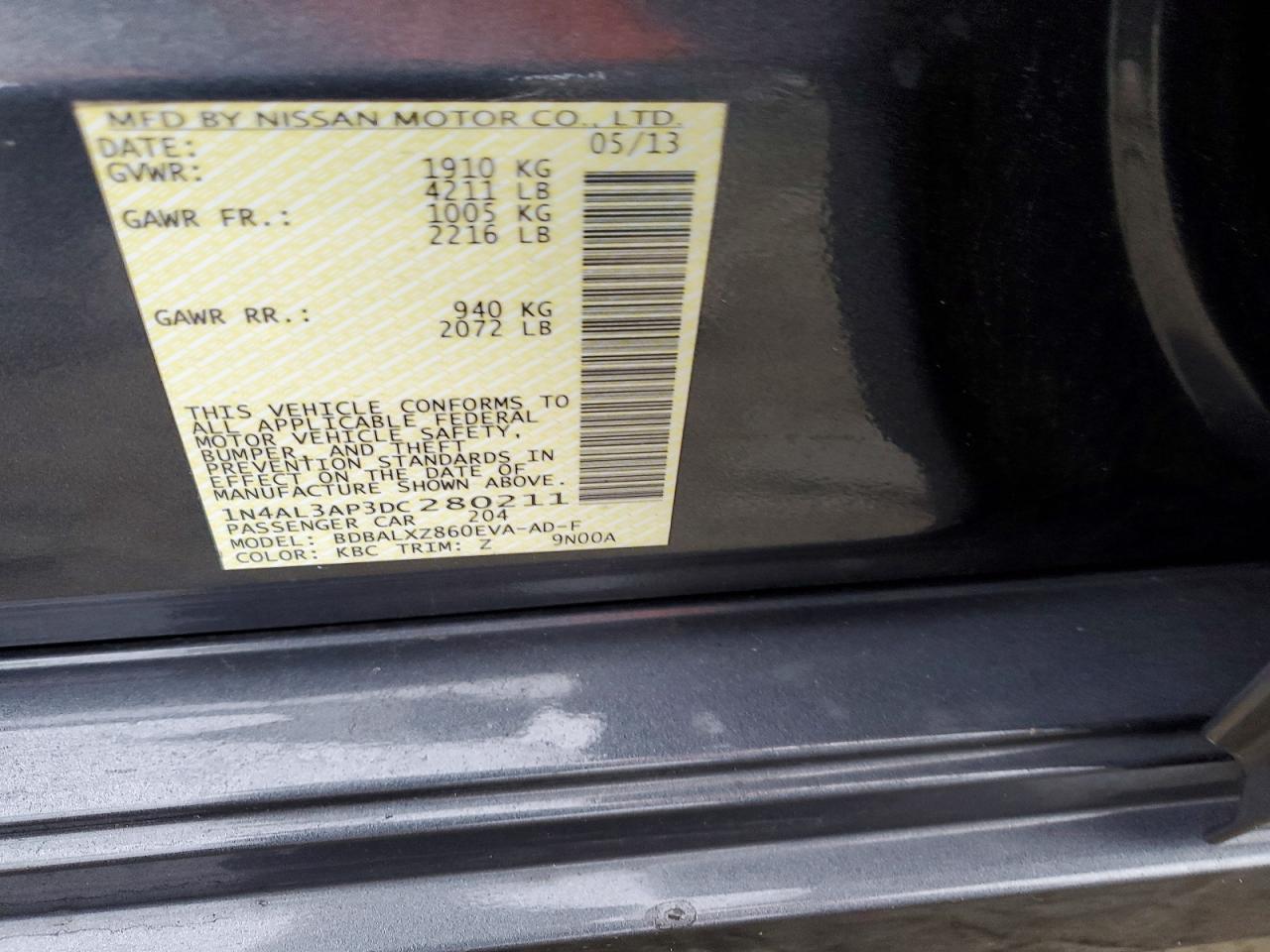 2013 NISSAN ALTIMA 2.5 photo 12