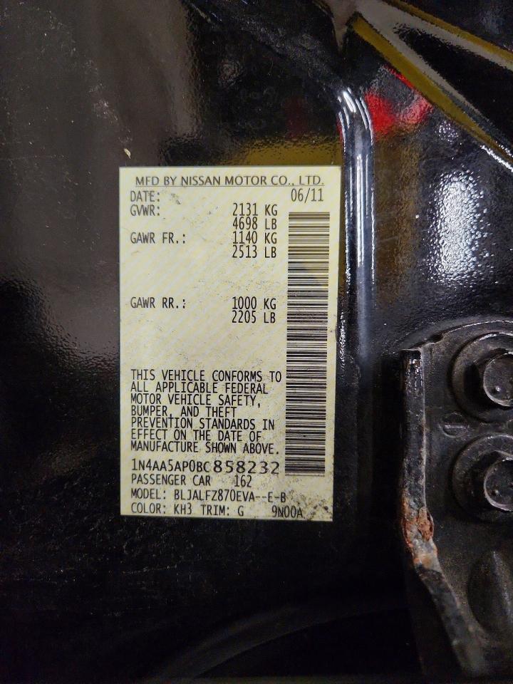 2011 NISSAN MAXIMA S photo 12
