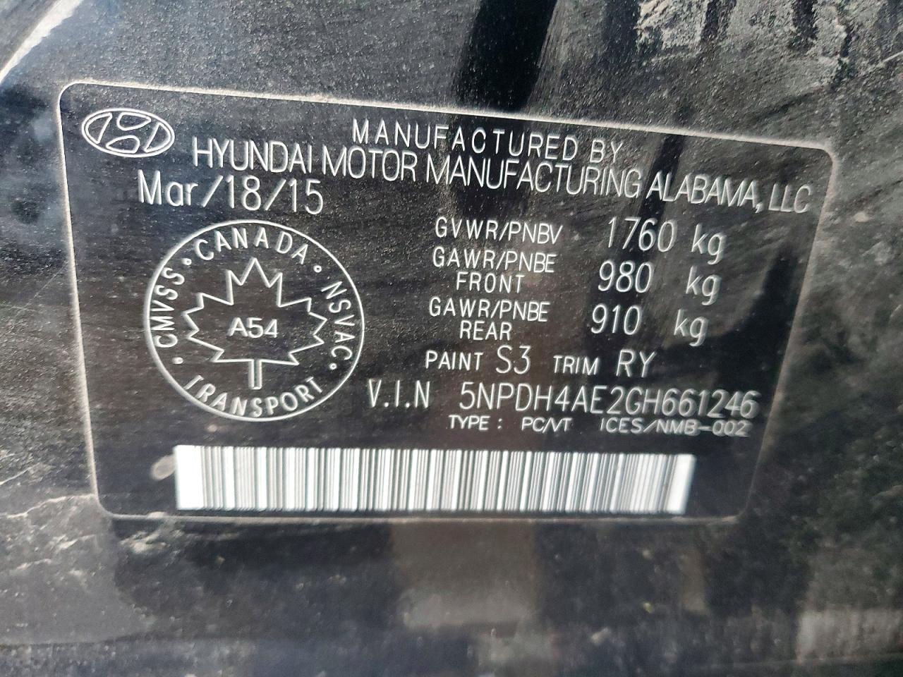 2016 HYUNDAI ELANTRA SE photo 12