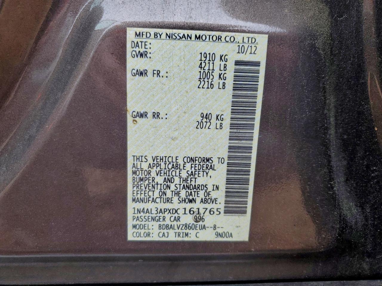 2013 NISSAN ALTIMA 2.5 photo 12