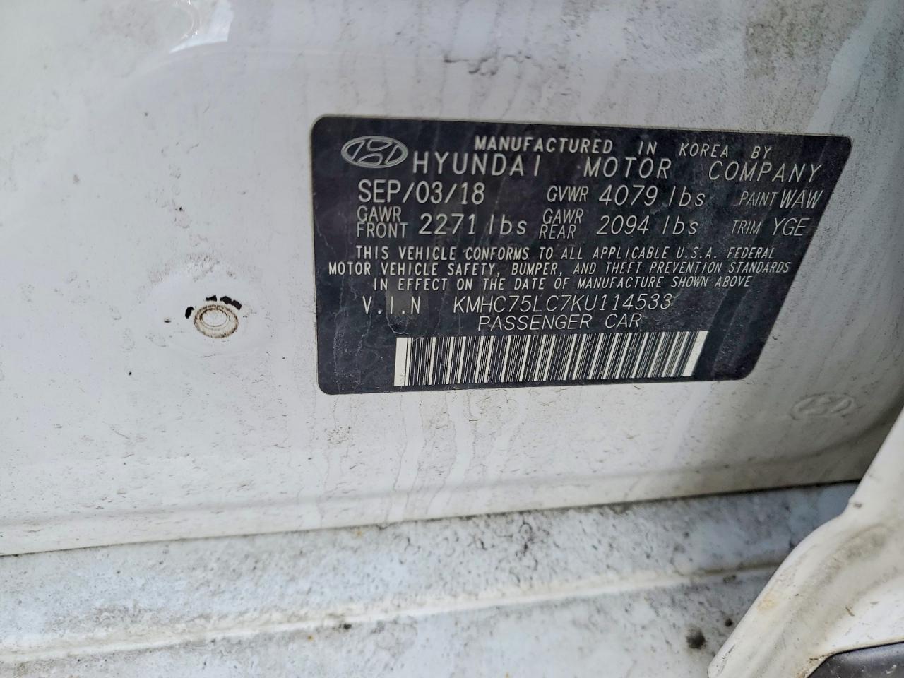 2019 HYUNDAI IONIQ photo 12