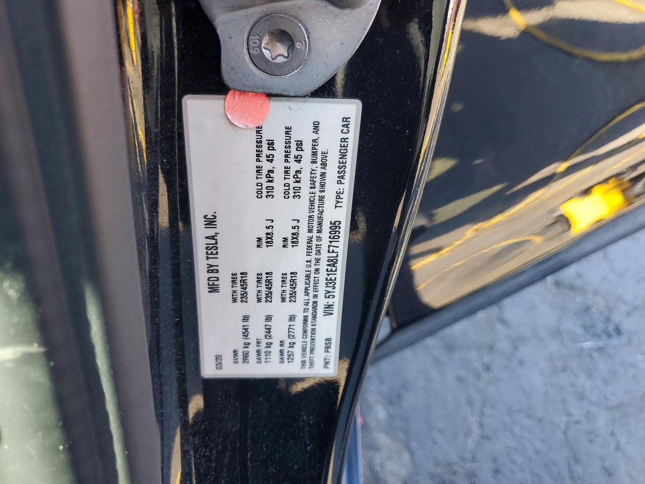2020 TESLA MODEL 3 photo 13