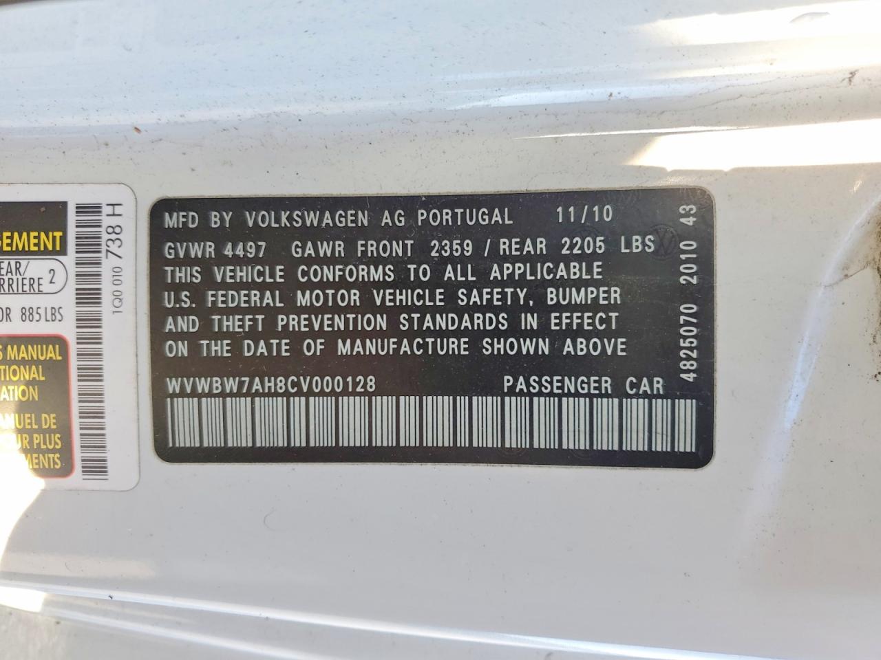 2012 VOLKSWAGEN EOS KOMFORT photo 12