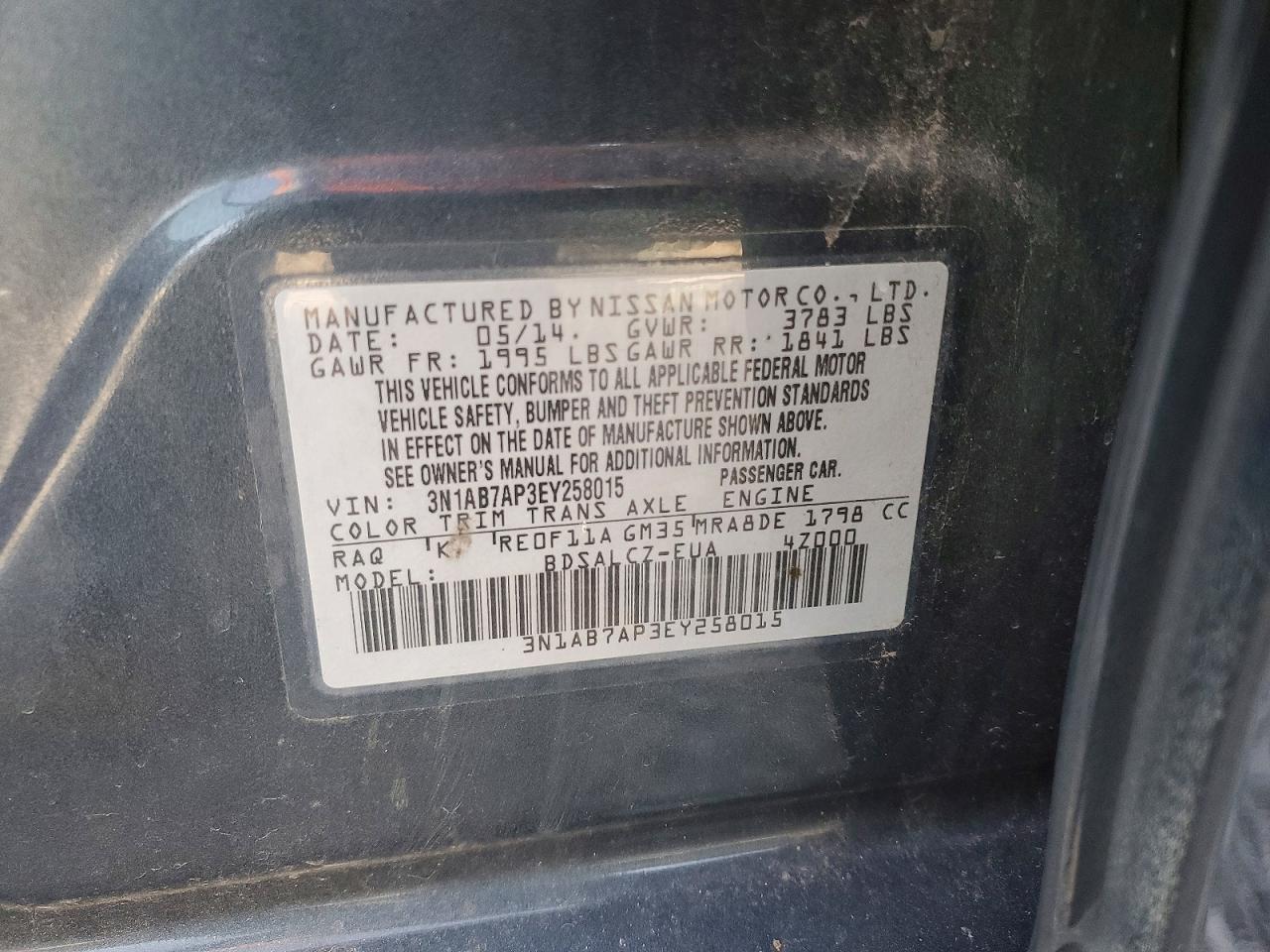 2014 NISSAN SENTRA S photo 12