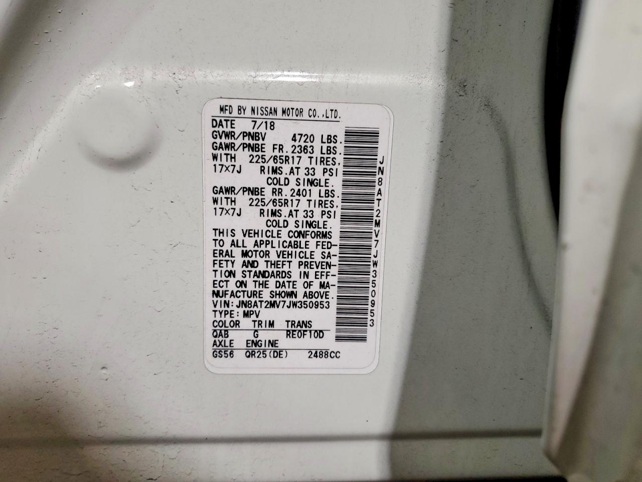 2018 NISSAN ROGUE S photo 13