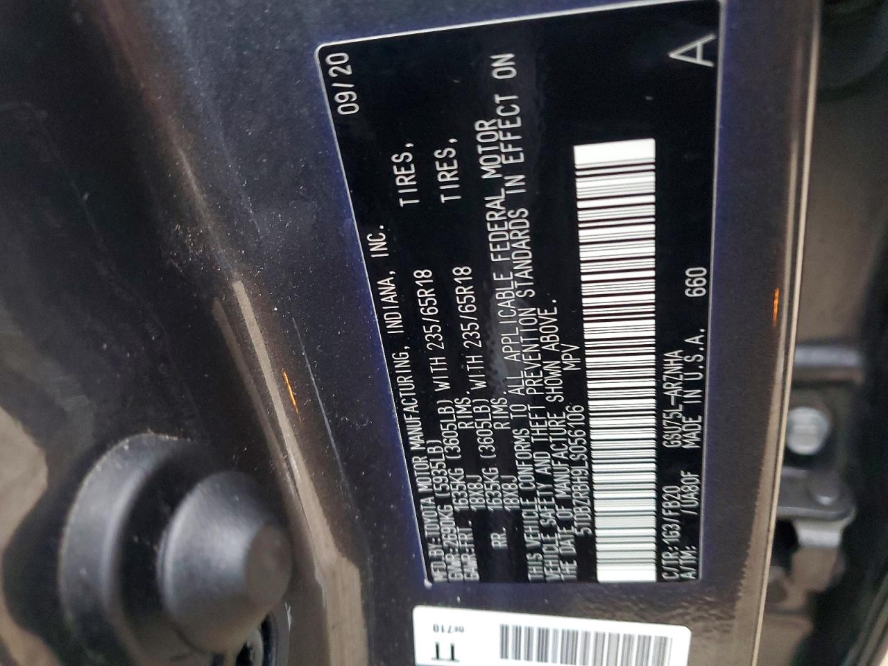 2020 TOYOTA HIGHLANDER L photo 13