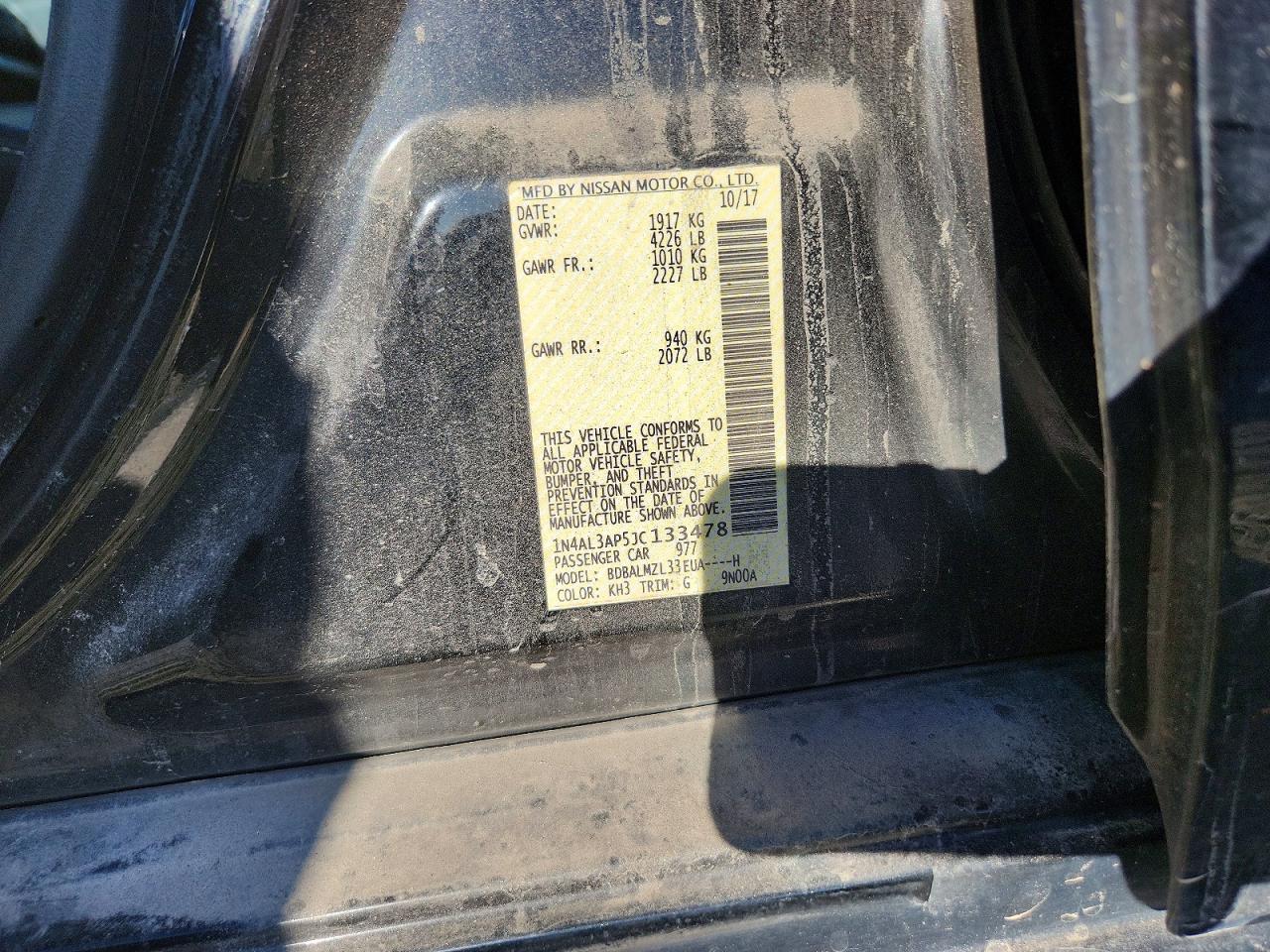 2018 NISSAN ALTIMA 2.5 photo 12