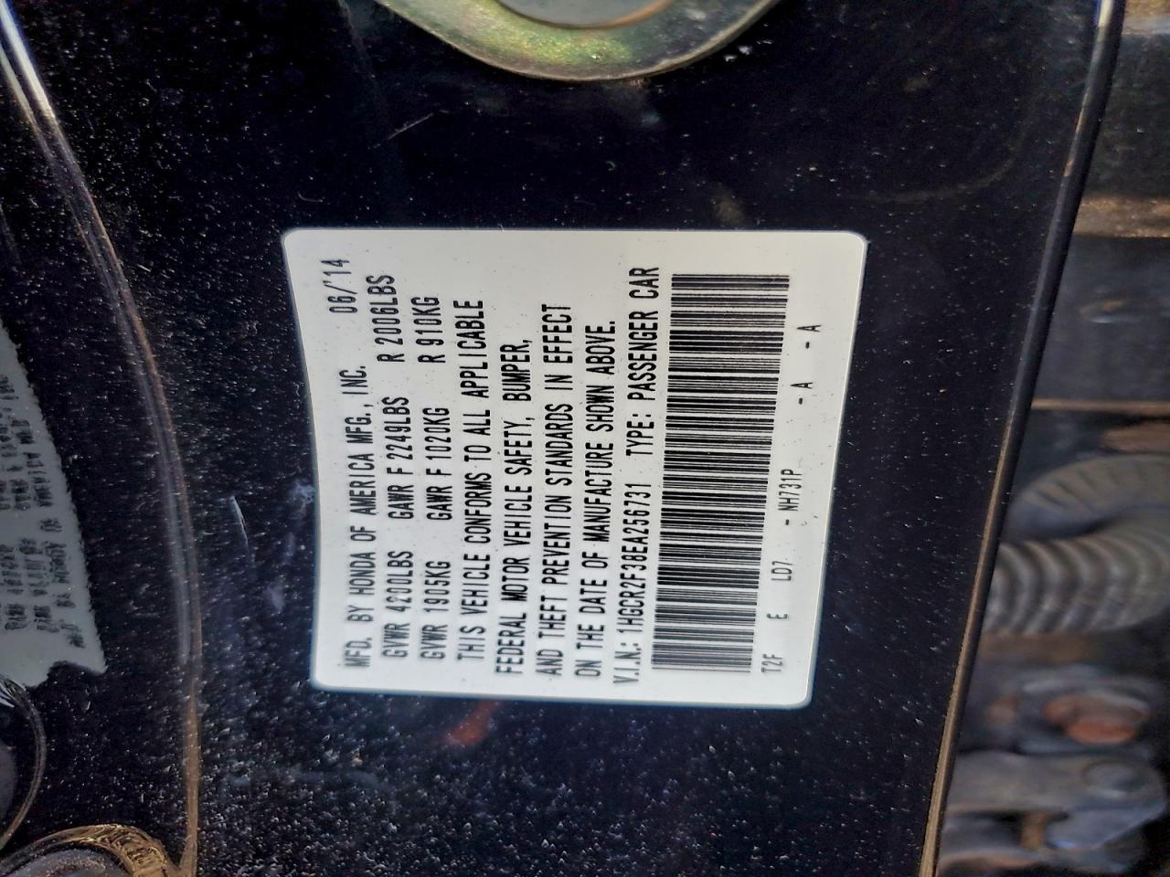 2014 HONDA ACCORD LX photo 12