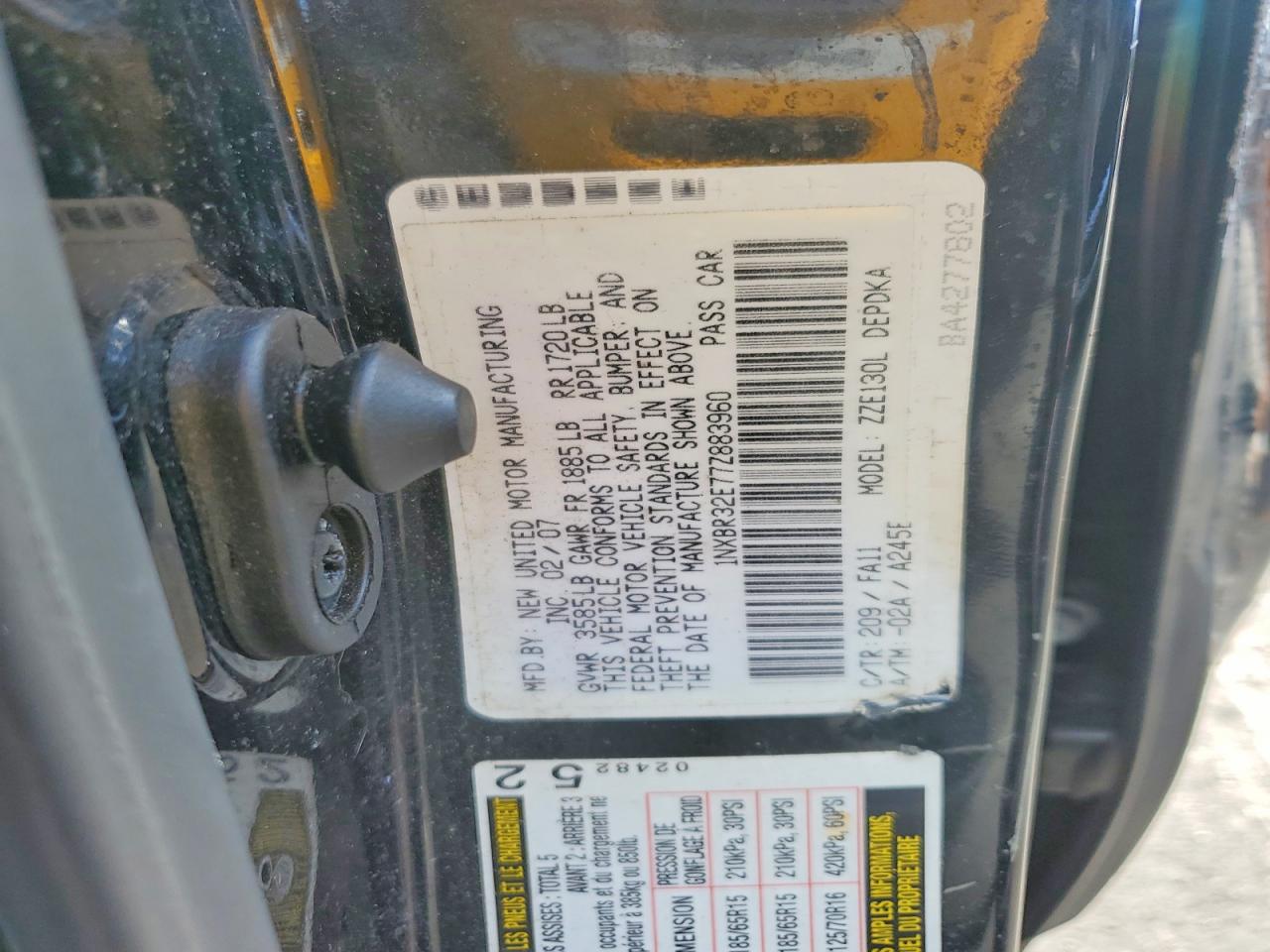 2007 TOYOTA COROLLA CE photo 12