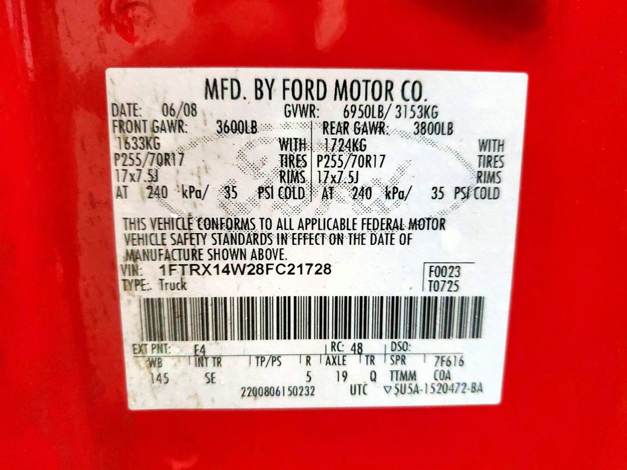 2008 FORD F150 photo 12