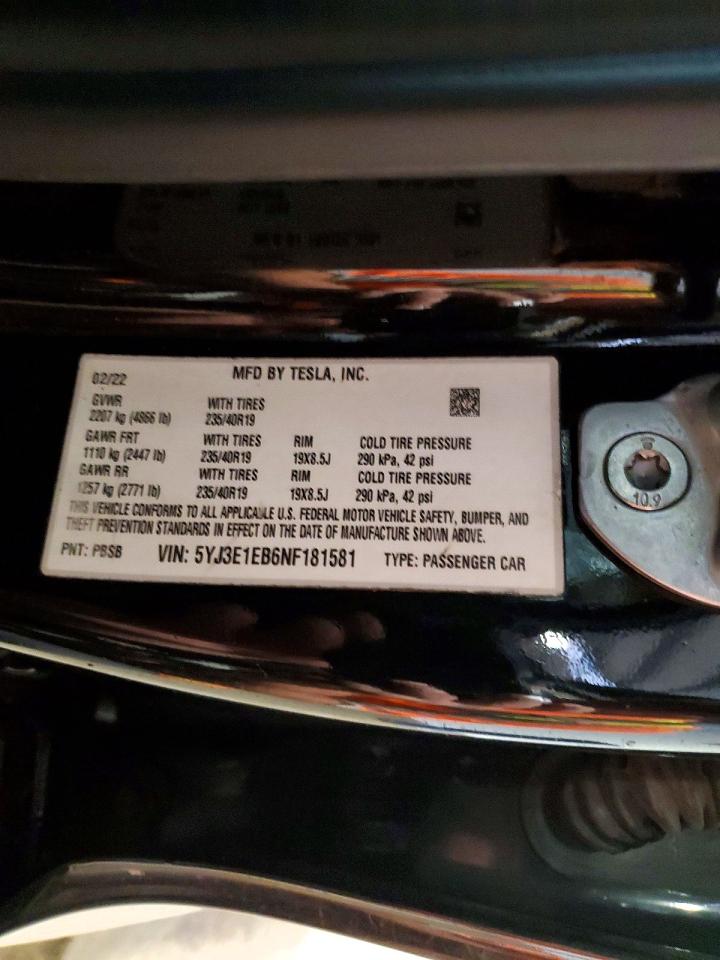 2022 TESLA MODEL 3 photo 12