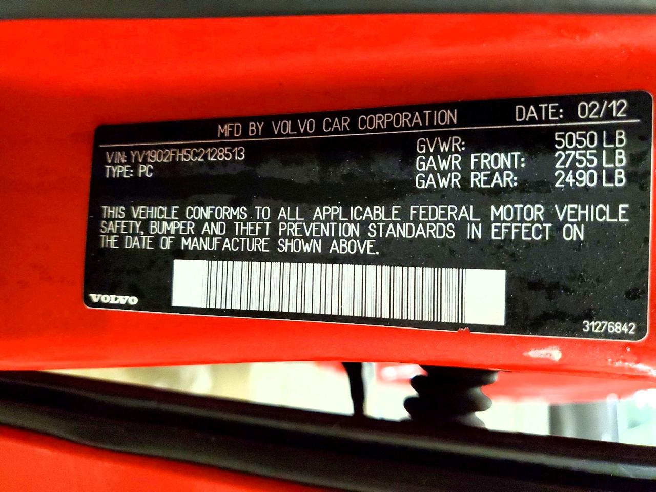 2012 VOLVO S60 T6 photo 12