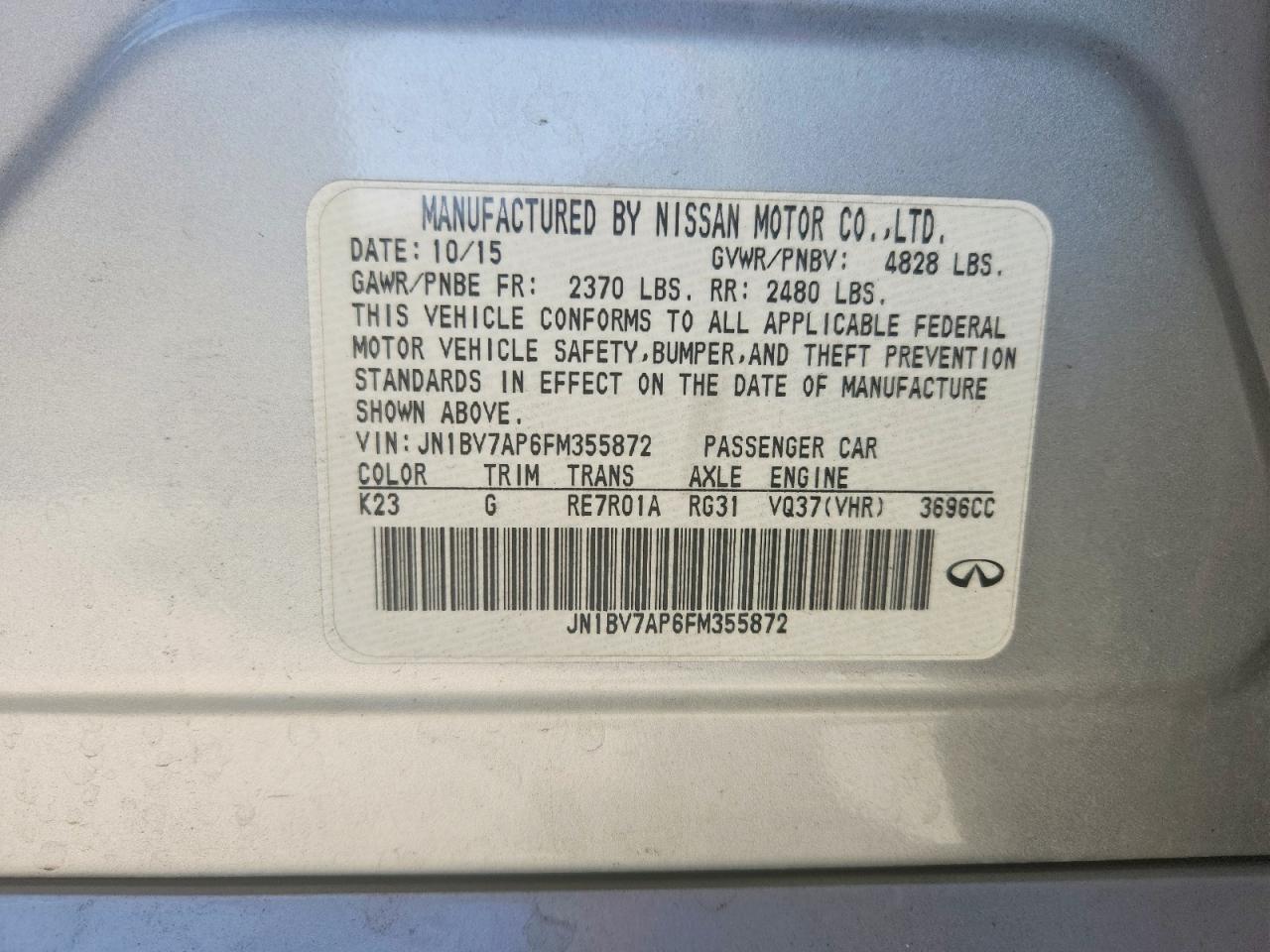 2015 INFINITI Q50 BASE photo 13