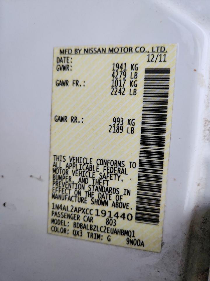 2012 NISSAN ALTIMA BASE photo 23