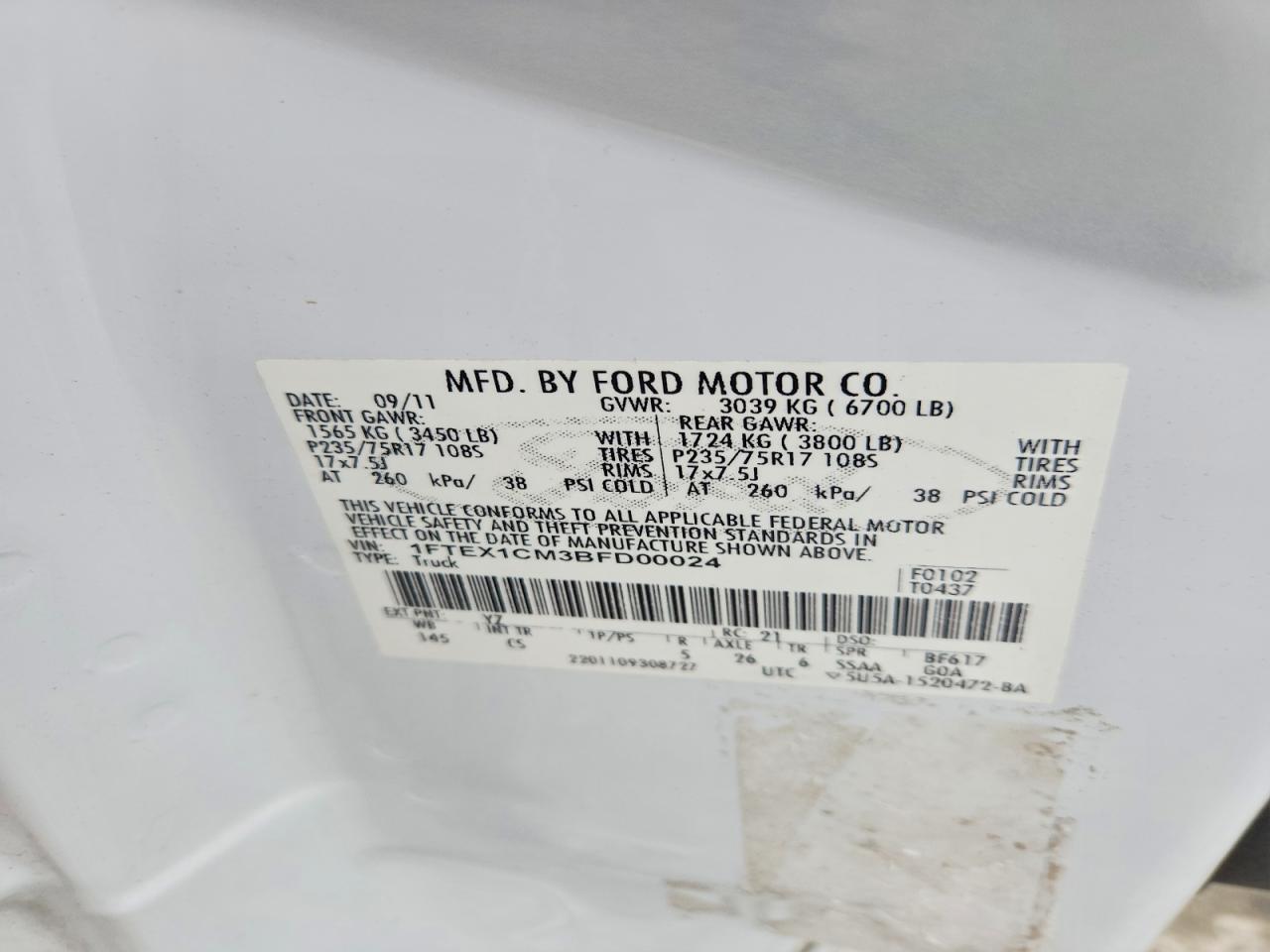 2011 FORD F150 SUPER CAB photo 12