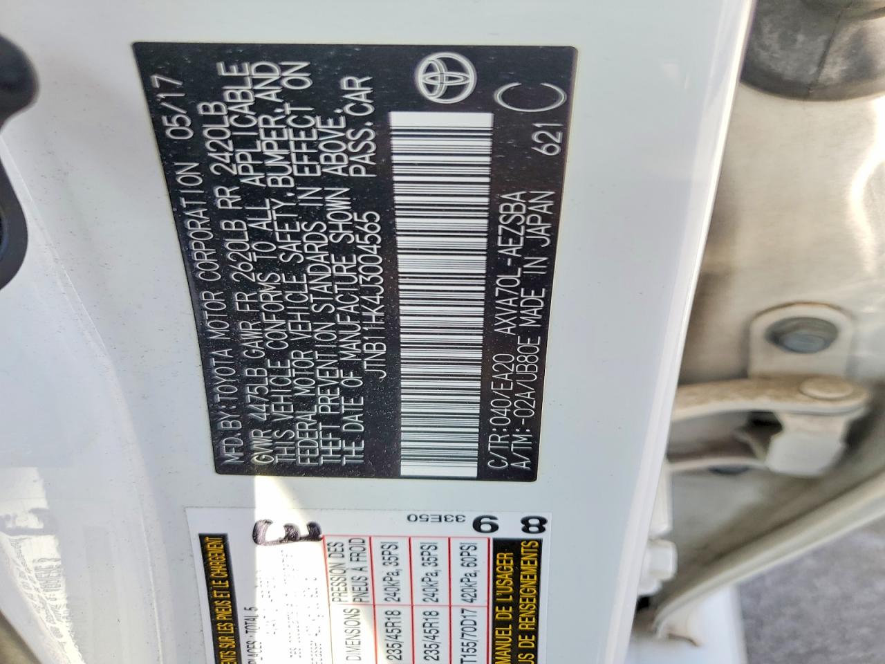 2018 TOYOTA CAMRY L photo 12