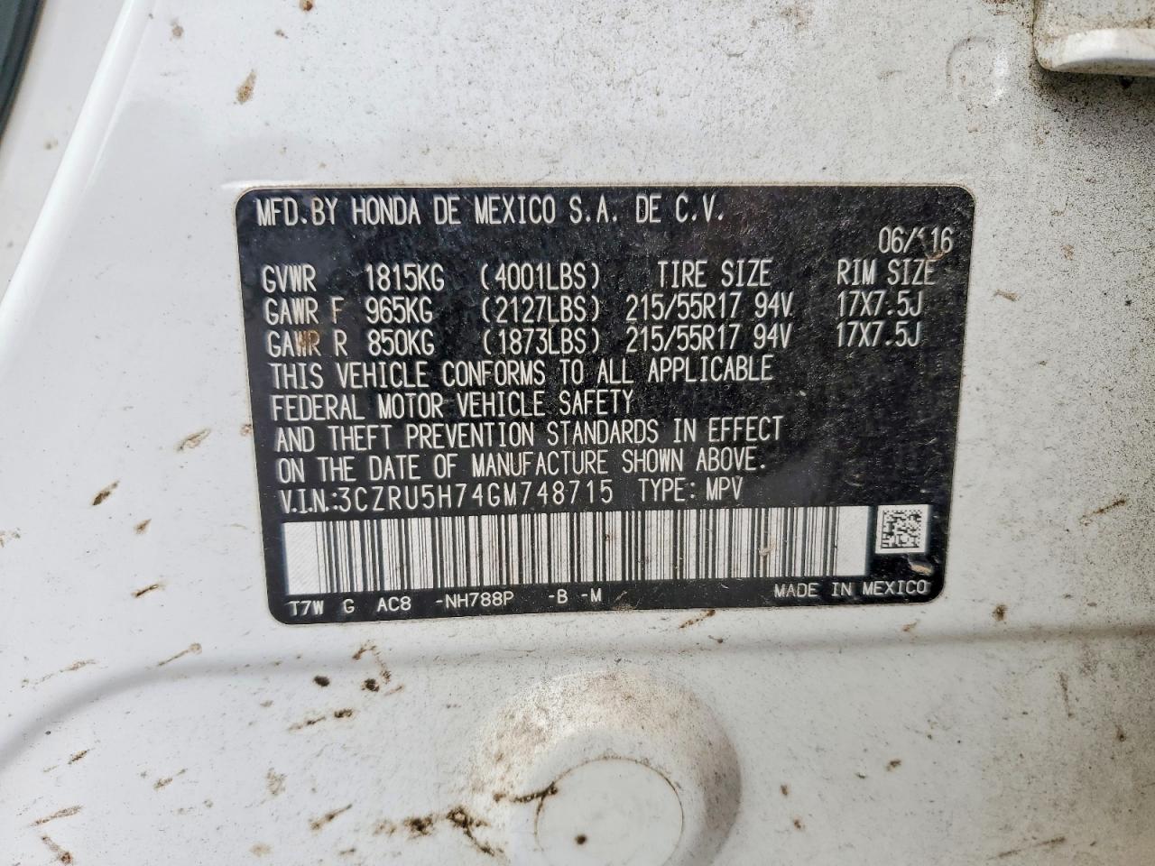 2016 HONDA HR-V EXL photo 13